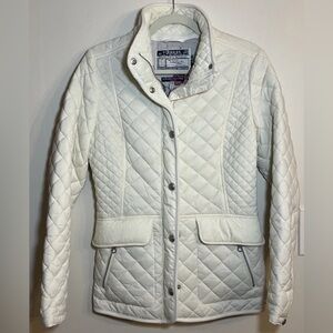 Joules women’s quilted white jacket size S US 6 UK 10